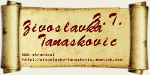 Živoslavka Tanasković vizit kartica